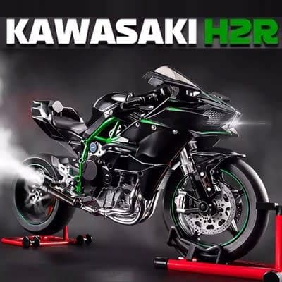 Kawasaki ninja H2R with key start  1:9 scale with premium box