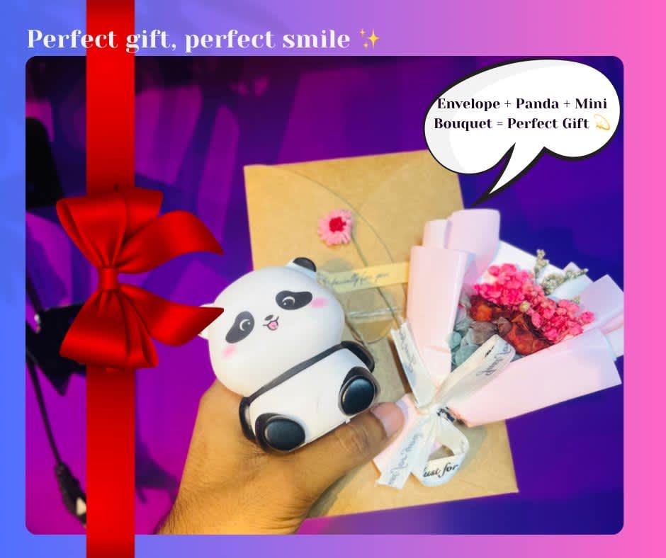 3-in-1 panda boquet  Pack